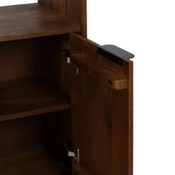 Mueble Alto de Madera de Mango con Huecos Asimétricos y 2 Puertas 60 cm 612719