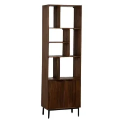 Mueble Alto de Madera de Mango con Huecos Asimétricos y 2 Puertas 60 cm 612719