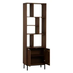 Mueble Alto de Madera de Mango con Huecos Asimétricos y 2 Puertas 60 cm 612719