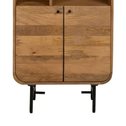 Mueble Alto Natural de Madera de Mango con Huecos y Puertas 60 cm 612708