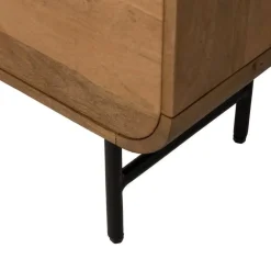 Mueble Alto Natural de Madera de Mango con Huecos y Puertas 60 cm 612708