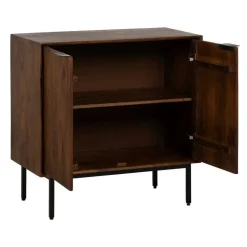 Mueble Auxiliar de Madera de Mango con 2 Puertas 80 cm 612717