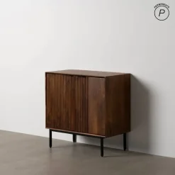 Mueble Auxiliar de Madera de Mango con 2 Puertas 80 cm 612717