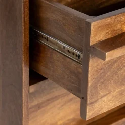 Mueble Auxiliar Estructura de Madera de Mango Marrón con 3 Cajones 615137