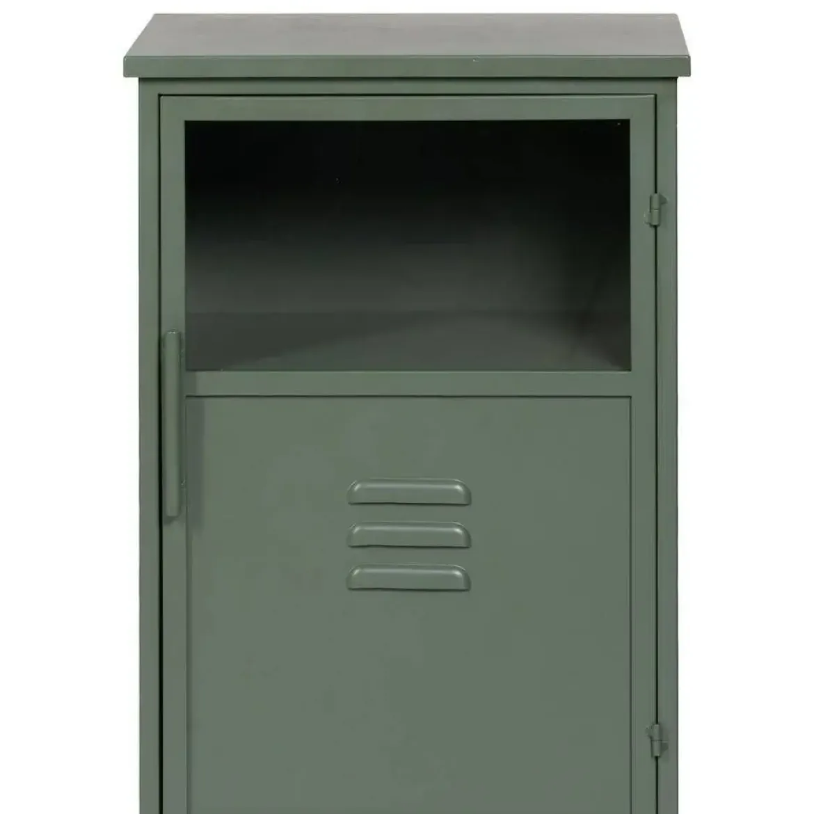 Mueble Auxiliar Pequeño Verde Menta de Metal-Cristal 611365
