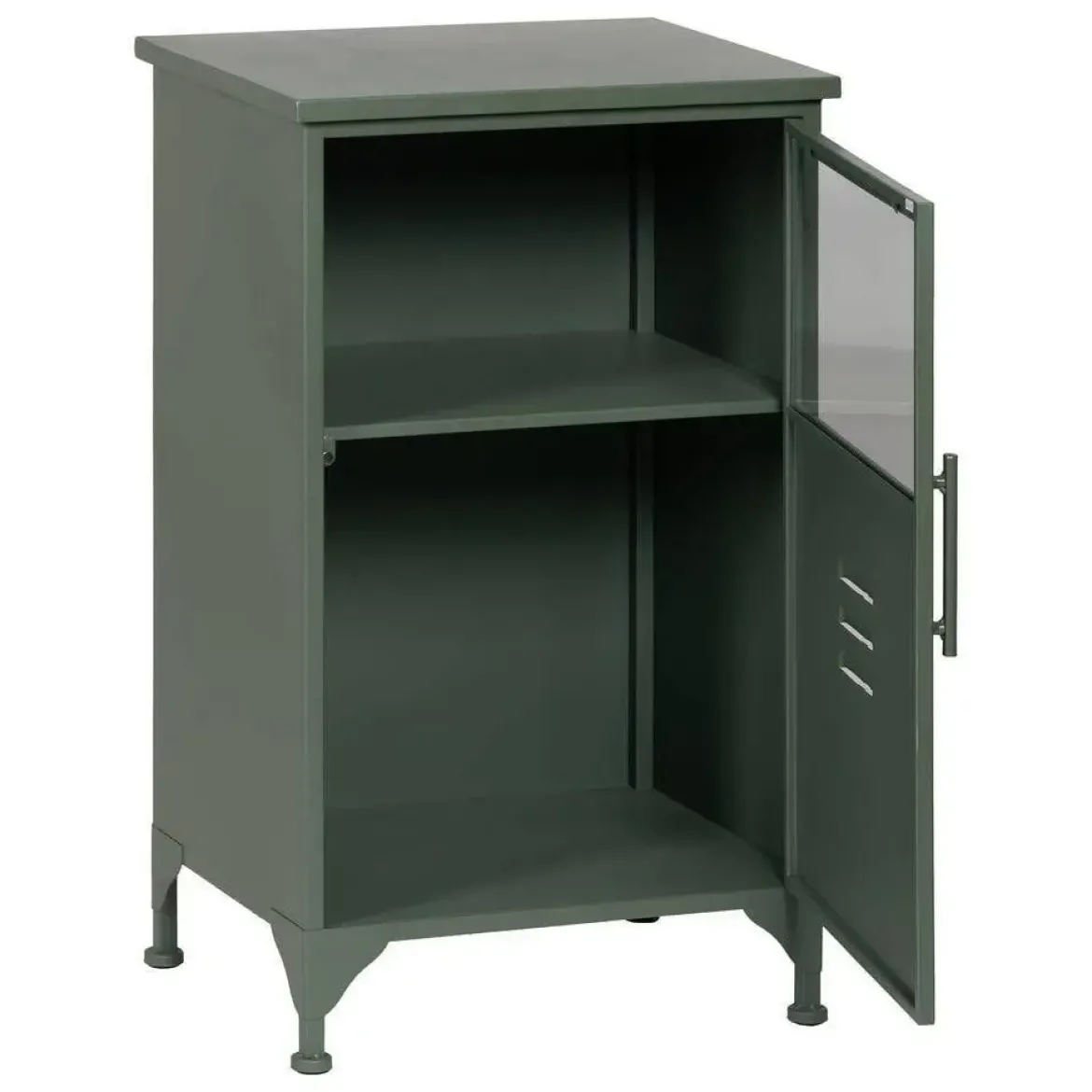 Mueble Auxiliar Pequeño Verde Menta de Metal-Cristal 611365
