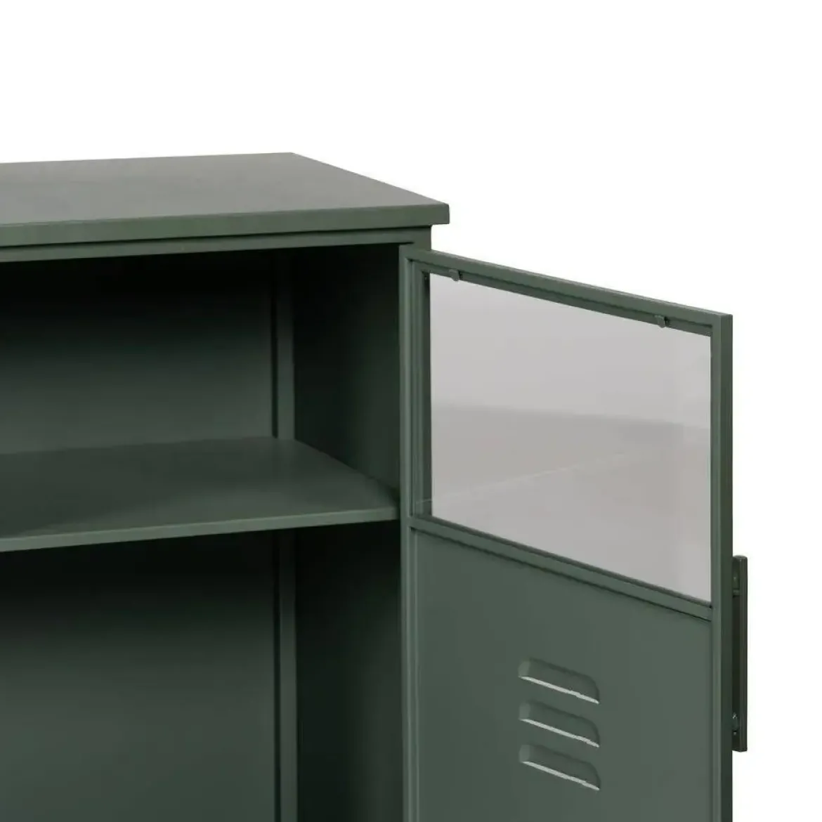 Mueble Auxiliar Pequeño Verde Menta de Metal-Cristal 611365