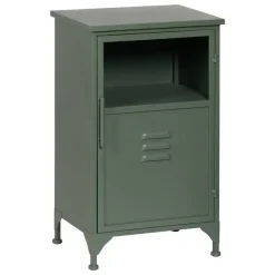 Mueble Auxiliar Pequeño Verde Menta de Metal-Cristal 611365