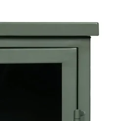 Mueble Auxiliar Pequeño Verde Menta de Metal-Cristal 611365
