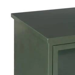 Mueble Auxiliar Verde Mental de Metal-Cristal 48x35x116 cm 611364