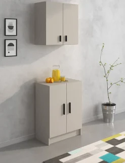 Mueble Bajo de 2 Puertas de Cocina de Melamina AURA