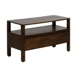 Mueble Bajo Marrón de Madera de Mango con 2 Puertas y 1 Hueco 97 cm 612861