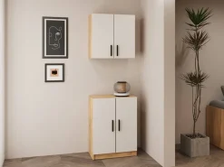 Mueble Bajo 2 Puertas en Melamina Mauvella-Beig ELBA A031EL12MVG