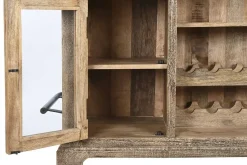 Mueble Bar de Madera de Mango y Metal Natural MB-208951