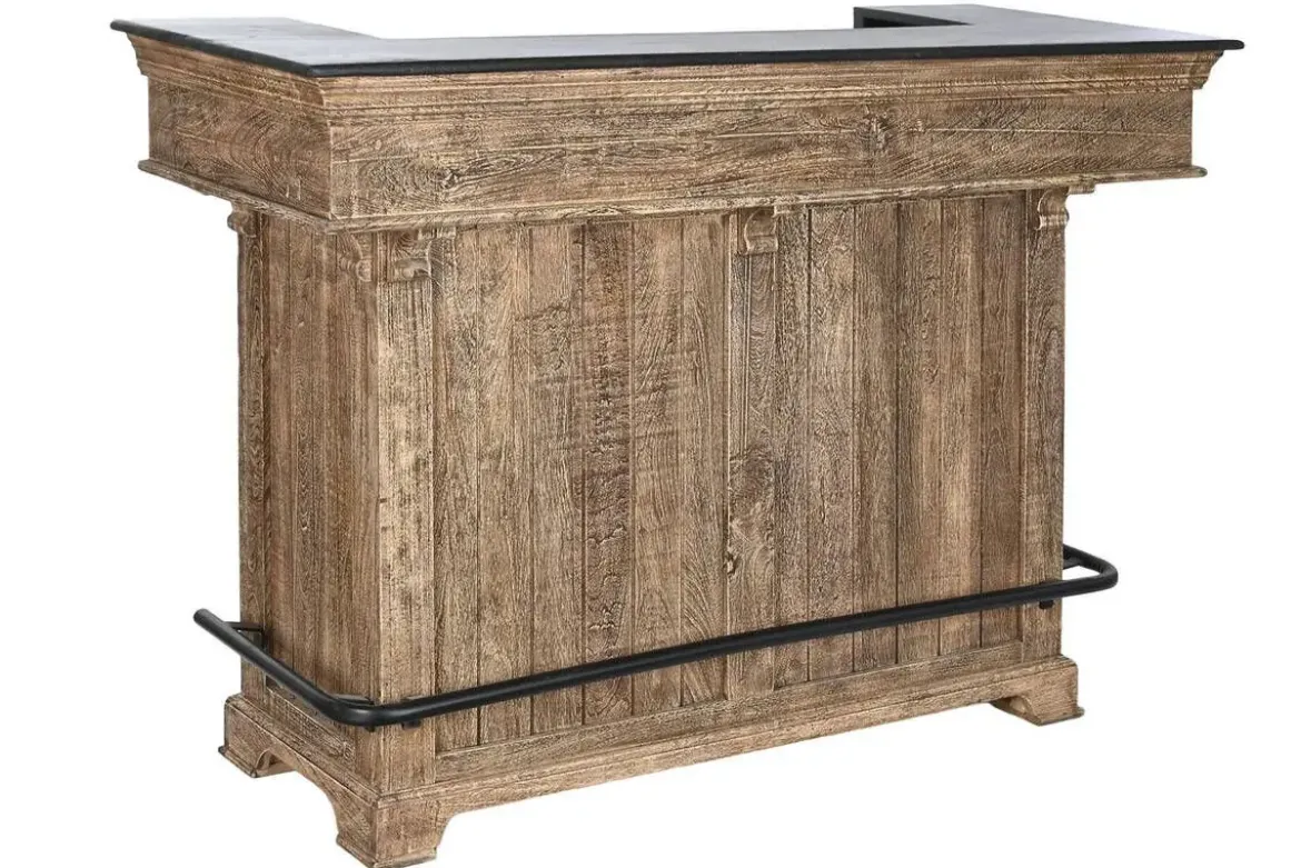 Mueble Bar de Madera de Mango y Metal Natural MB-208951