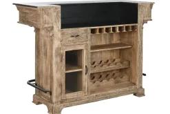 Mueble Bar de Madera de Mango y Metal Natural MB-208951