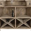 Mueble Bar de Mango Natural con Botellero MB-219421