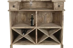 Mueble Bar de Mango Natural con Botellero MB-219421
