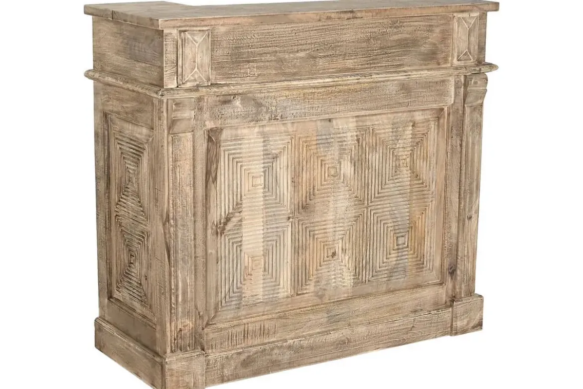 Mueble Bar de Mango Natural con Botellero MB-219421