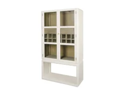 Mueble Bar de Olmo con Cristal y Botellero MB-228435