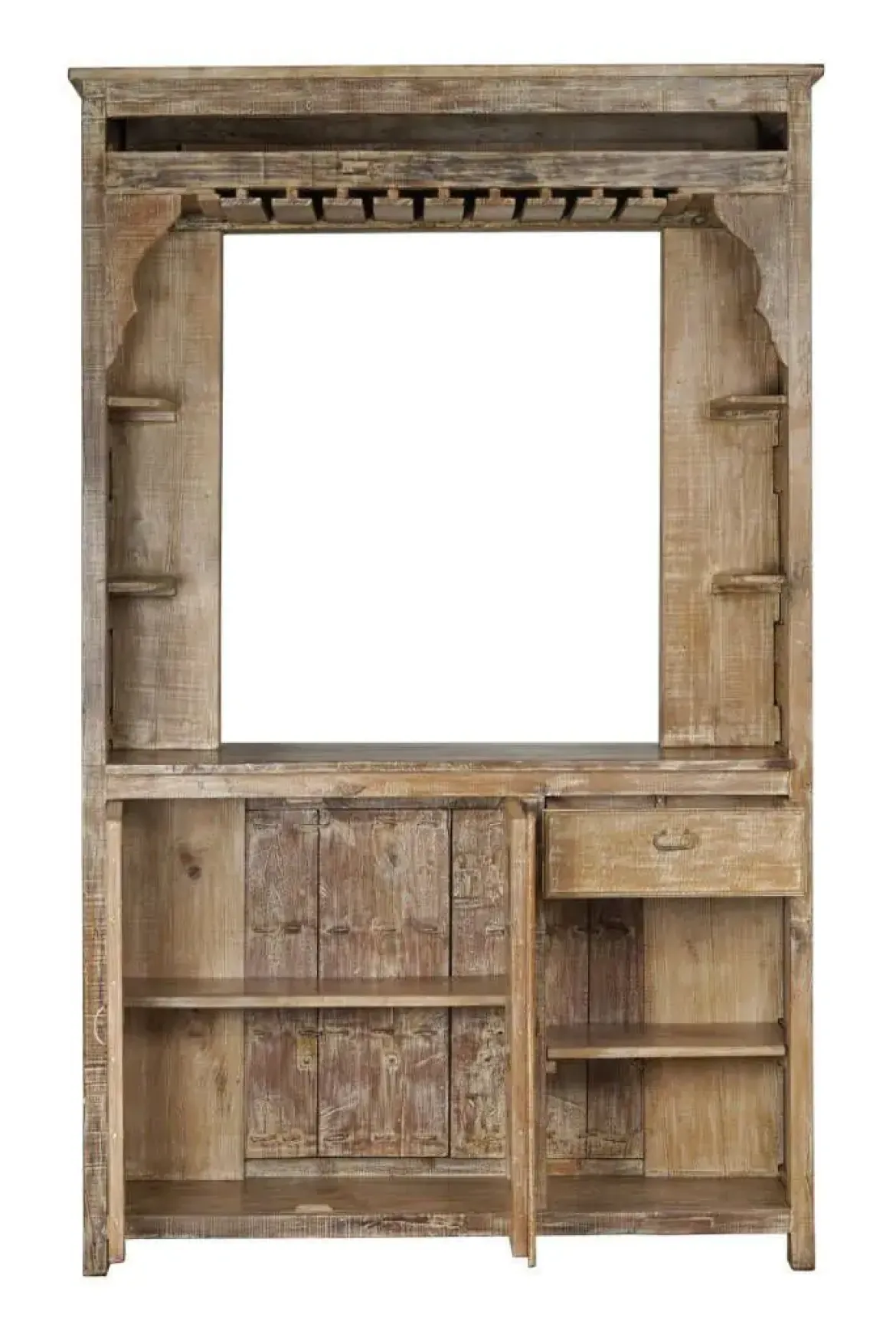 Mueble Bar de Teca Tallada Natural MB-217957