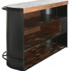 Mueble Bar Industrial de Metal y Madera Negro MB-215110