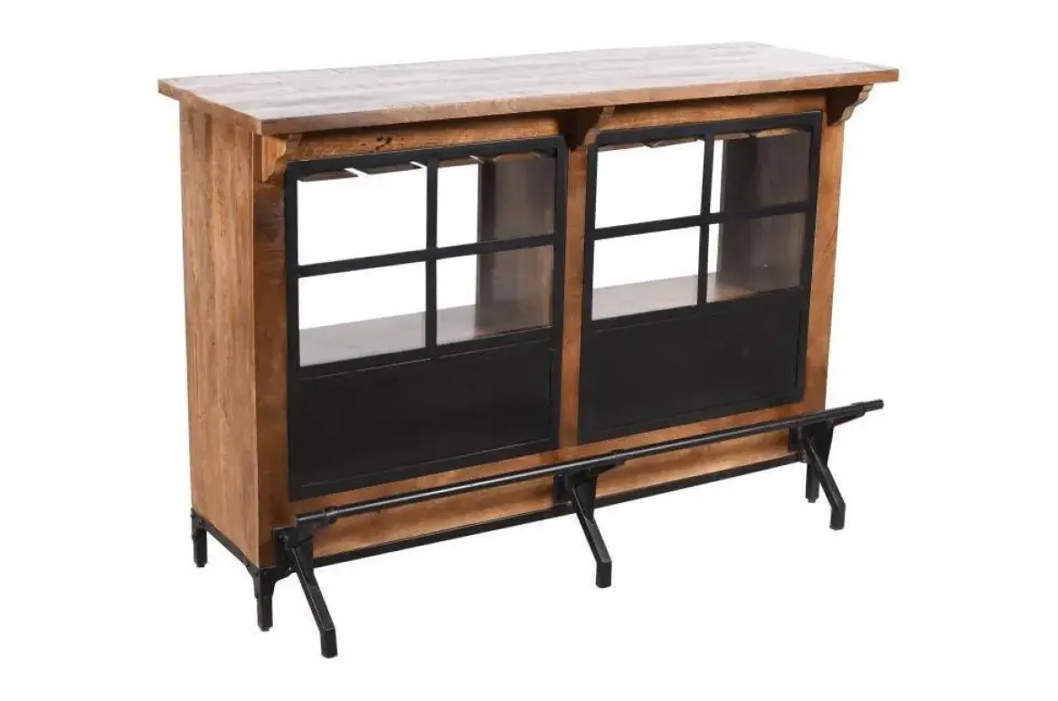 Mueble Bar Industrial en Mango y Metal MB-228284