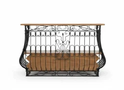 Mueble Bar Metal y Madera con Botellero MB-227813