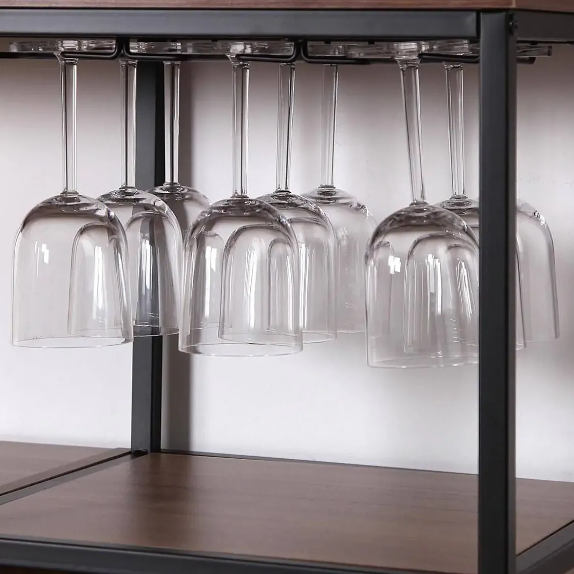 Mueble Botellero para 12 Botellas MDF y Metal 21300095