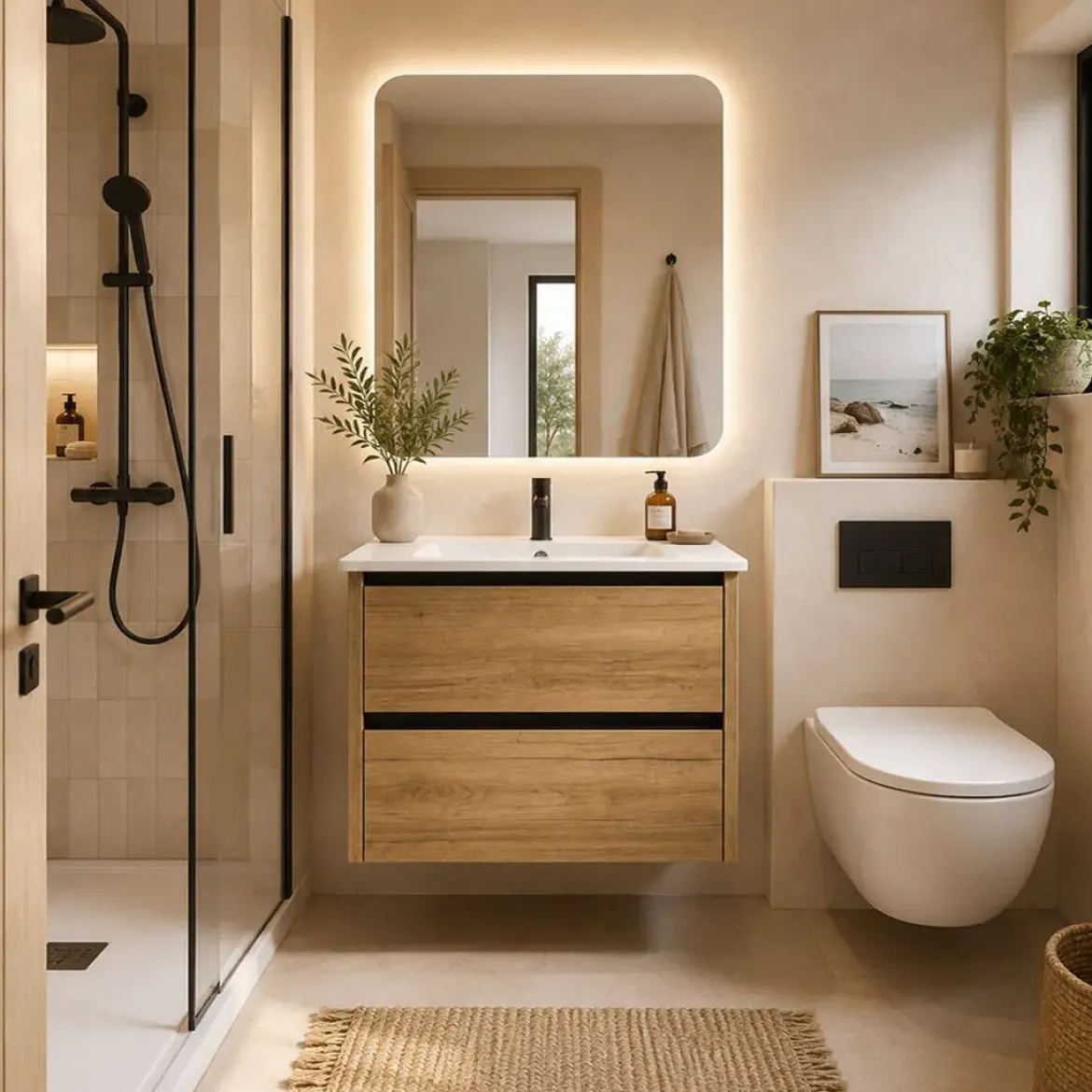 Mueble de Baño de 60 cm con 2 Cajones FAMILY TECH