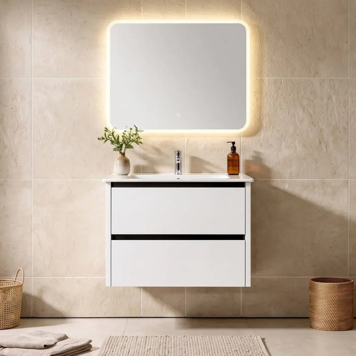 Mueble de Baño de 60 cm con 2 Cajones FAMILY TECH