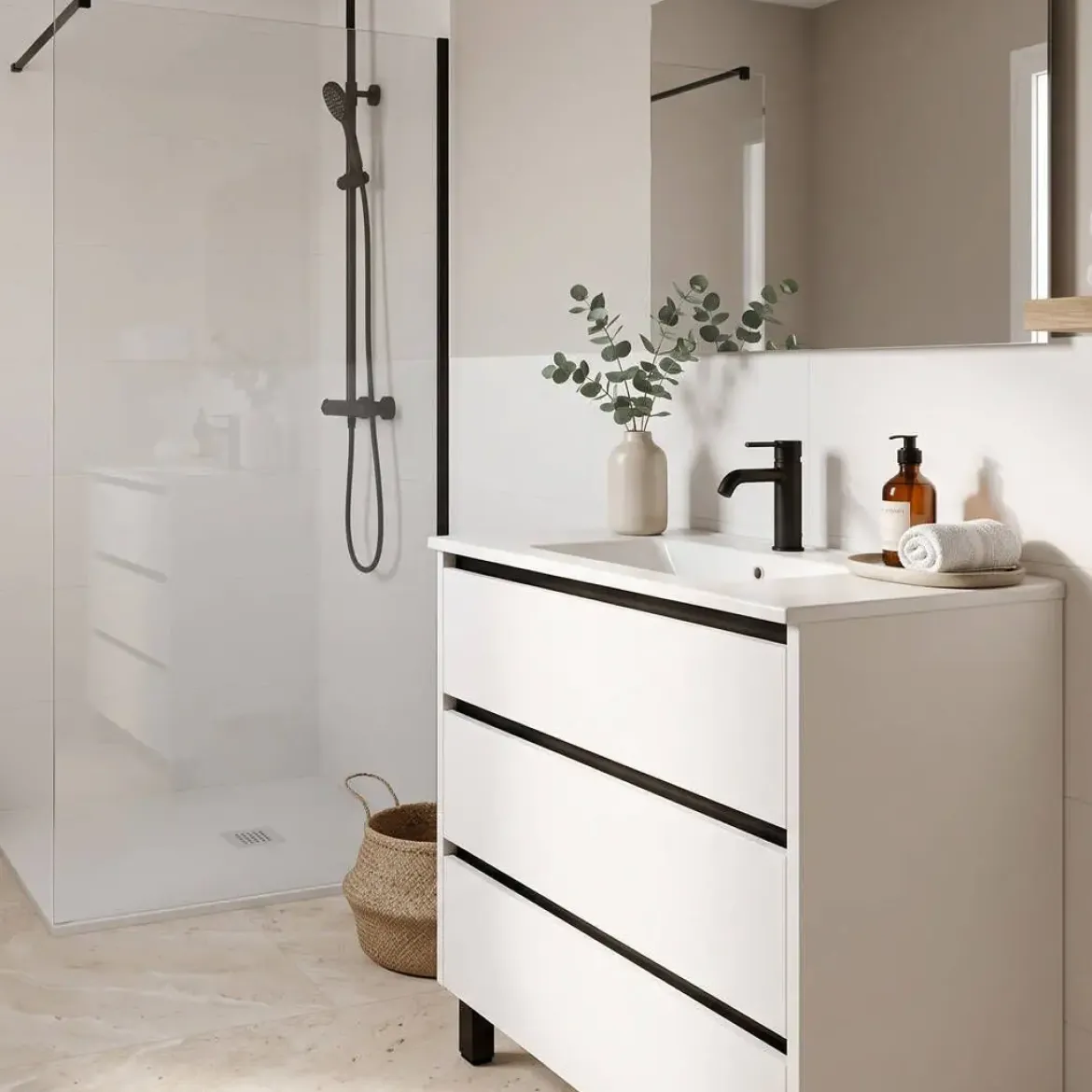 Mueble de Baño de 60 cm con 3 Cajones FAMILY TECH
