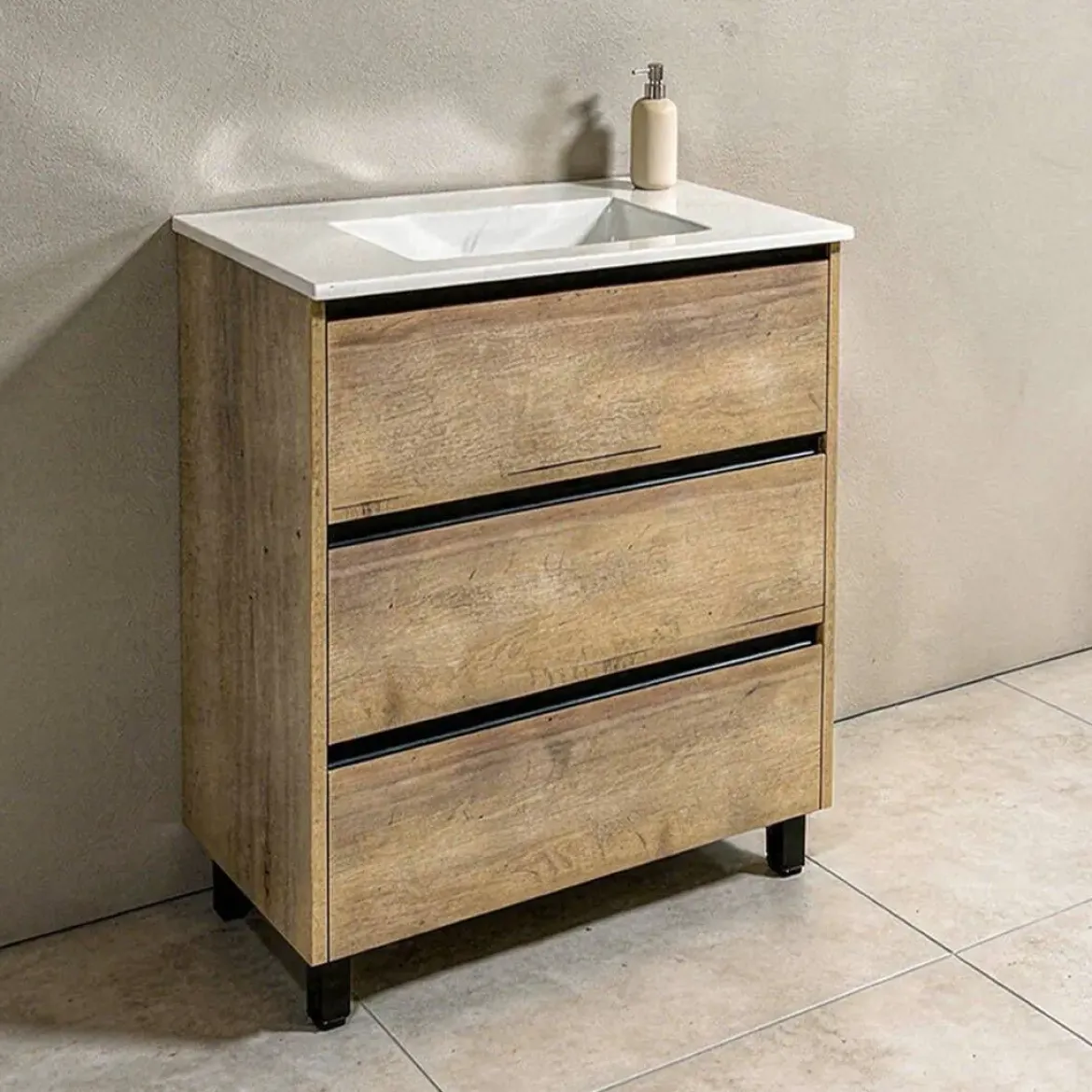 Mueble de Baño de 60 cm con 3 Cajones FAMILY TECH