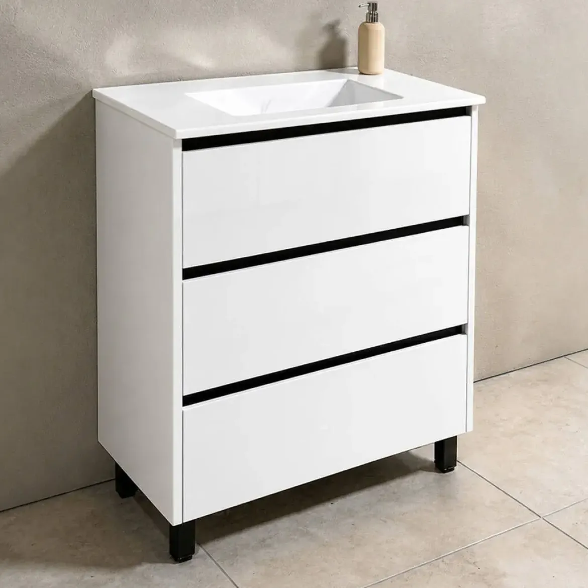 Mueble de Baño de 60 cm con 3 Cajones FAMILY TECH