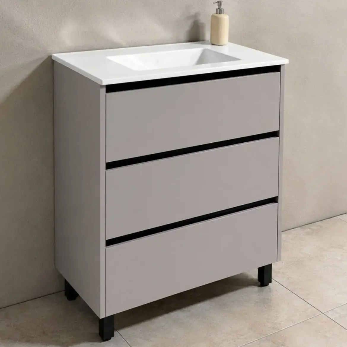 Mueble de Baño de 60 cm con 3 Cajones FAMILY TECH