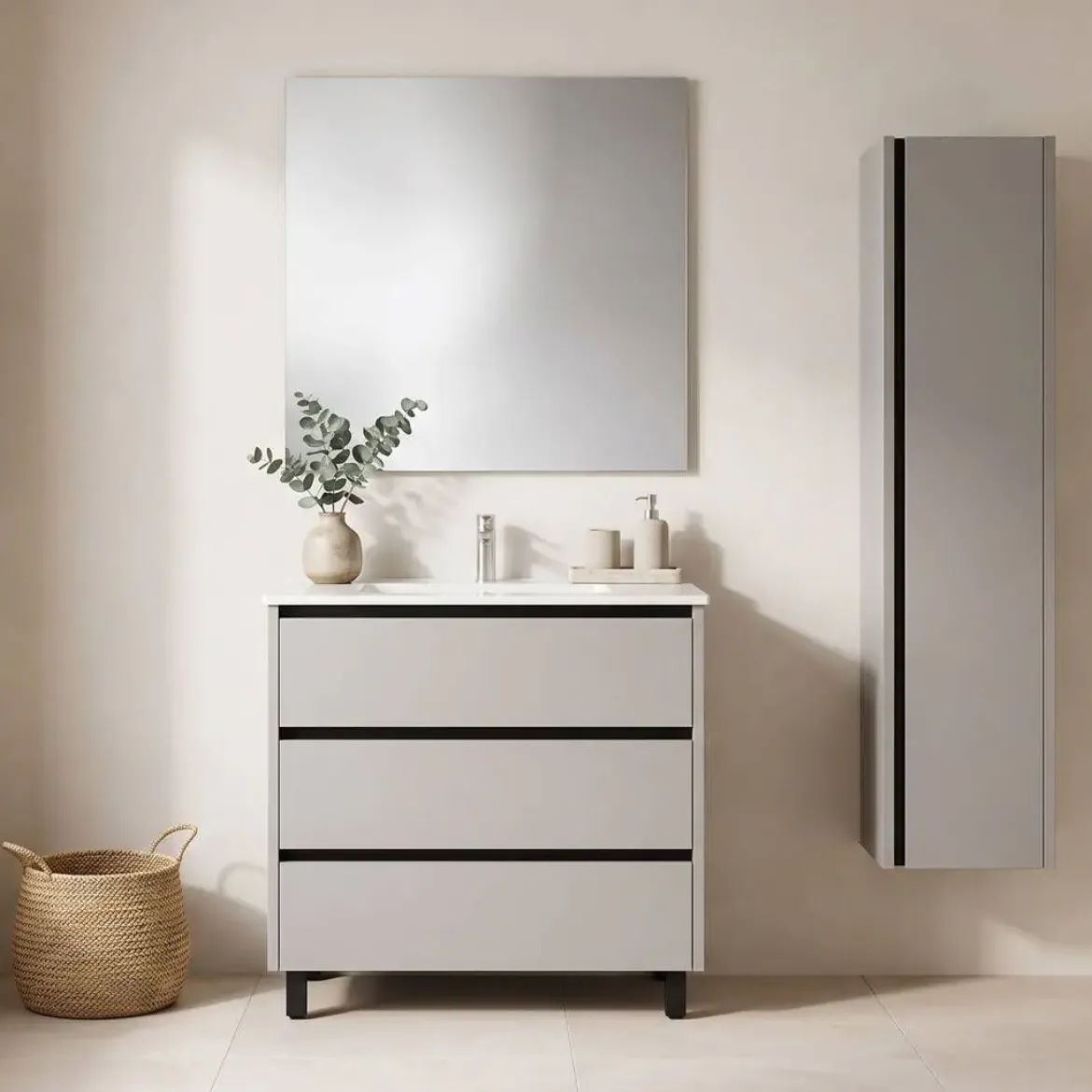 Mueble de Baño de 80 cm con 3 Cajones FAMILY TECH