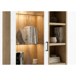 Mueble de Salón 260 cm en Roble Natural y Polar KRONOS.5 N 620