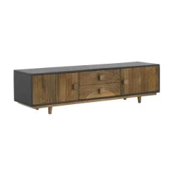 Mueble de Televisión de Madera Color Natural y Negro GABAR 10693