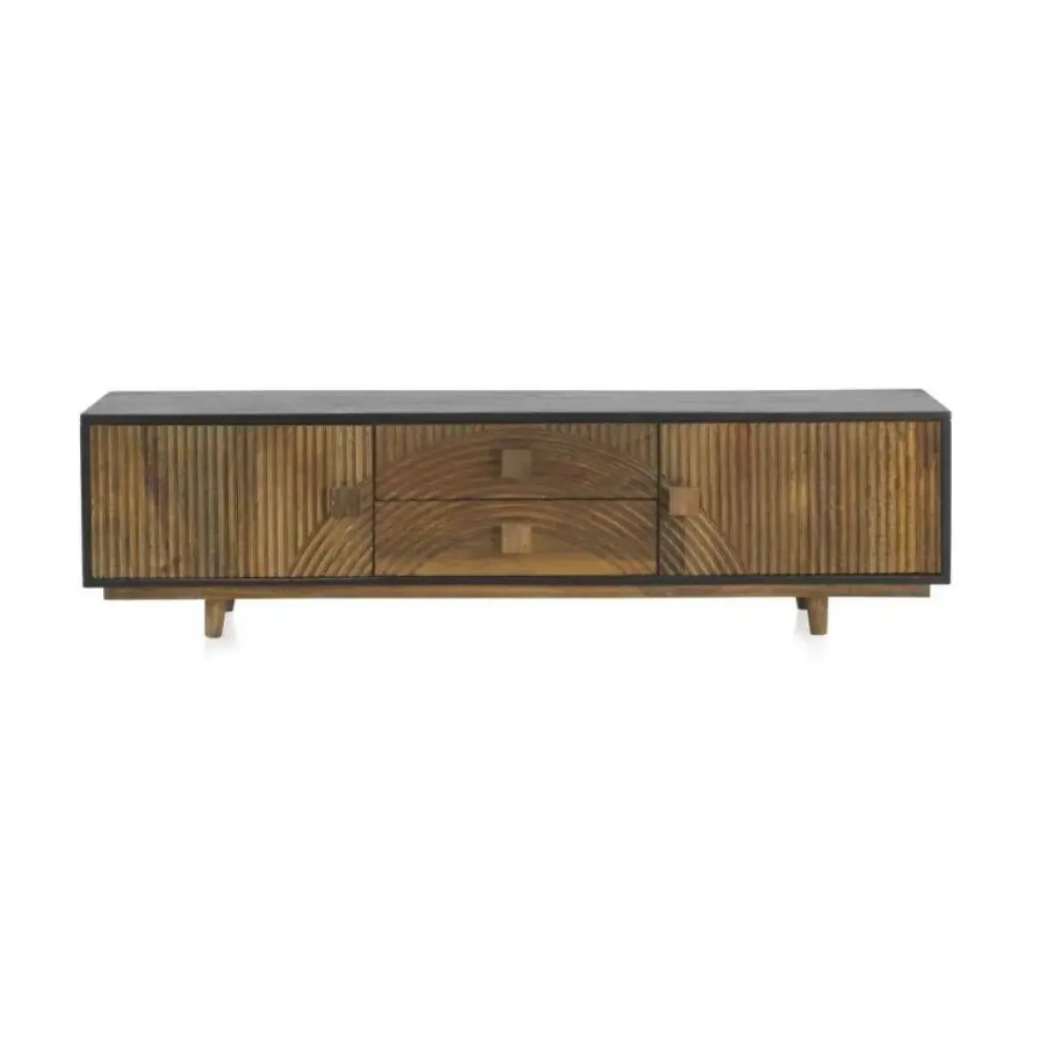 Mueble de Televisión de Madera Color Natural y Negro GABAR 10693