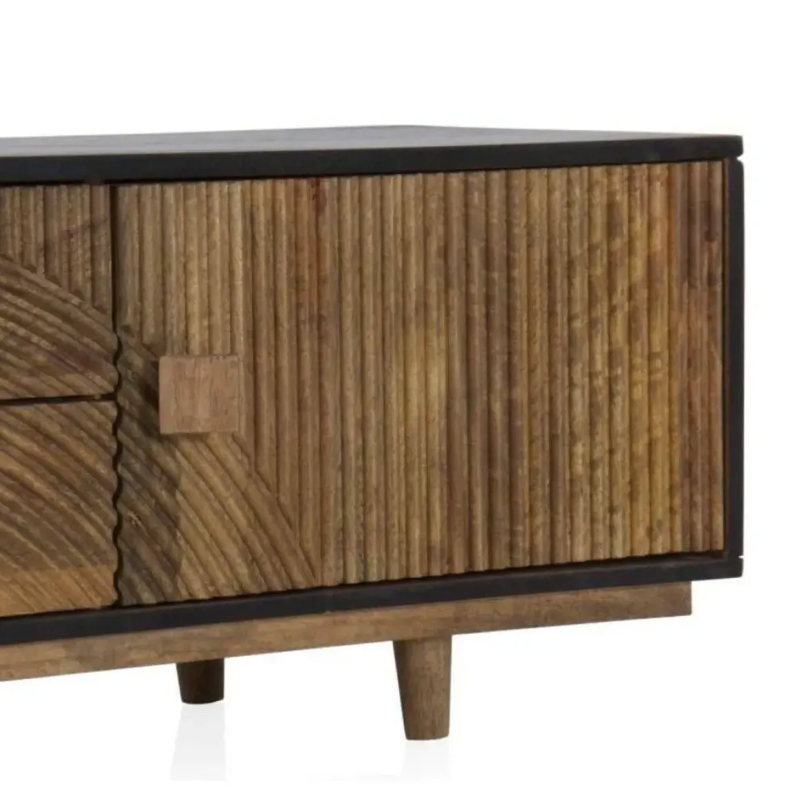 Mueble de Televisión de Madera Color Natural y Negro GABAR 10693