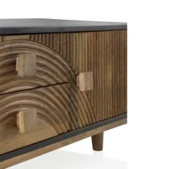 Mueble de Televisión de Madera Color Natural y Negro GABAR 10693
