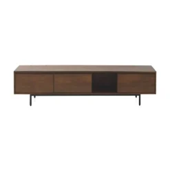 Mueble de televisiónde 3 puertas lisas de madera de mango natural con patas de metal GABAR 10822