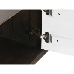 Mueble de TV con 2 Puertas y 2 Huecos Color Marrón Oscuro y Blanco MB-206313