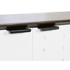 Mueble de TV con 2 Puertas y 2 Huecos Color Marrón Oscuro y Blanco MB-206313