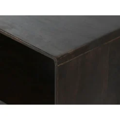 Mueble de TV con 2 Puertas y 2 Huecos Color Marrón Oscuro y Blanco MB-206313