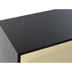 Mueble de TV de Abeto Color Negro y Ratán MB-193520