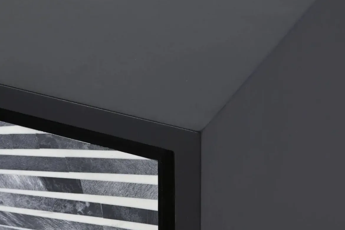 Mueble de TV de Estructura en Hueso y Resina Taracea Negro MB-202090