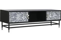 Mueble de TV de Estructura en Hueso y Resina Taracea Negro MB-202090