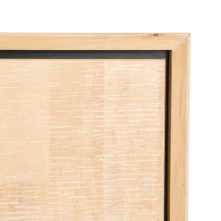 Mueble de TV de Madera de Caucho y Metal Negro 615686