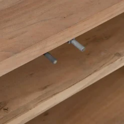 Mueble de TV en Madera Natural con Puertas y Patas Elevadas 180 cm 612846